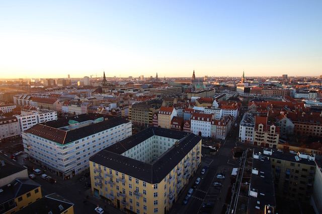 Вид на город с церкови Христа Спасителя Копенгаген